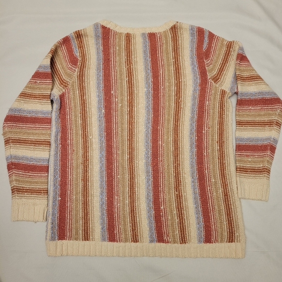 Coldwater Creek Stripe Knit Sweater Beachy Vibes Size PM - Picture 6 of 11
